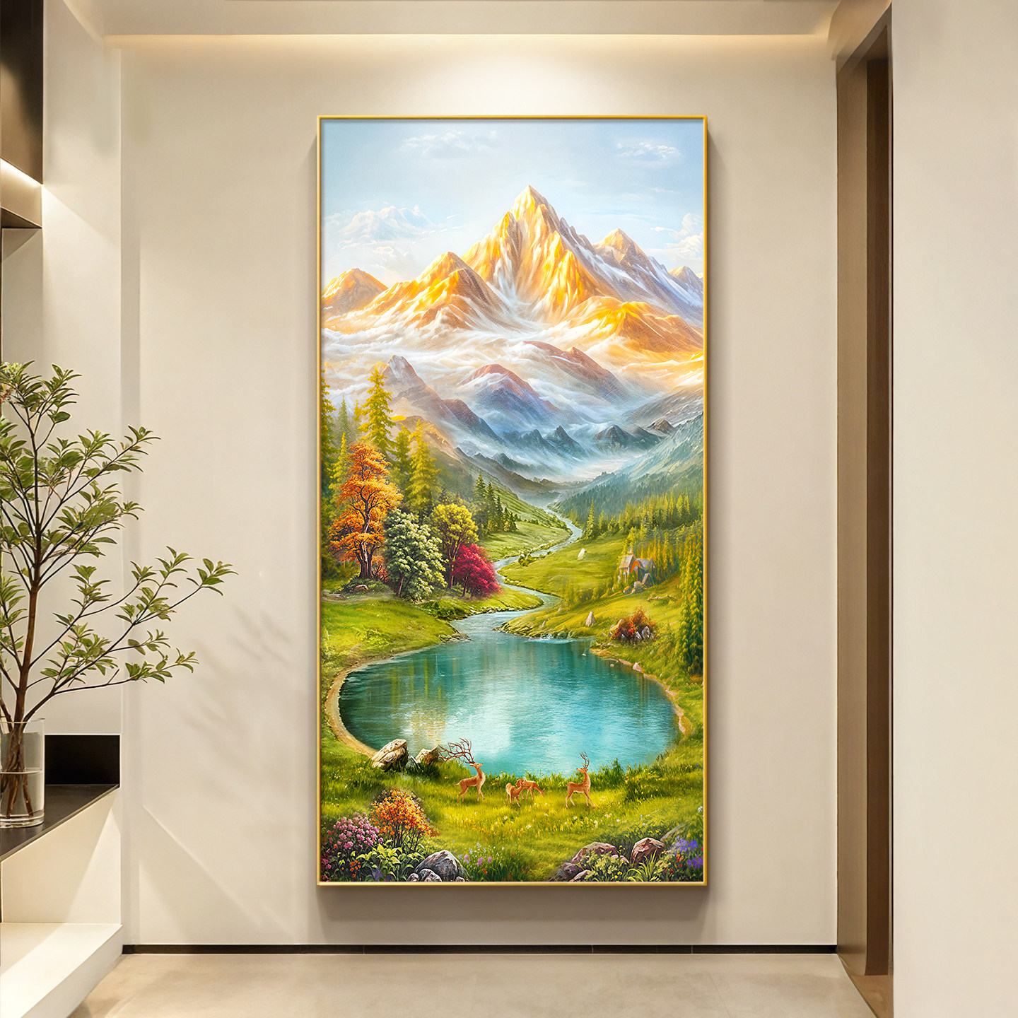 【招财寓意好】山水画玄关挂画图片