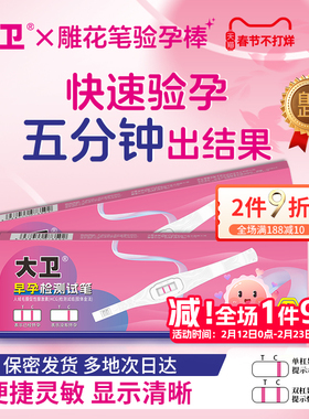 大卫验孕棒早早孕试纸精度测孕检测高怀孕验孕试纸次日达精条笔准