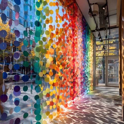 幼儿园环创吊饰材料彩色圆片涂鸦