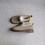 一脚蹬懒人羊毛勃肯鞋 外贸出口毛毛鞋 女真皮牛皮加绒保暖宽楦大码