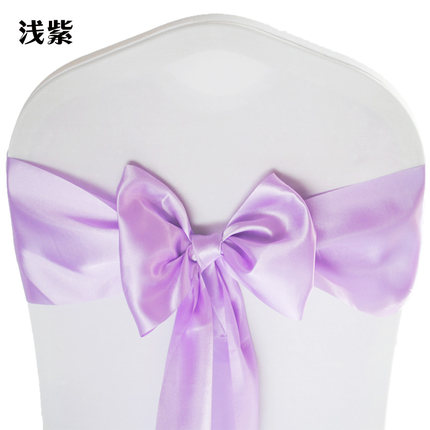 婚庆椅背蝴蝶结酒店宴会弹力椅套飘带色丁绑带椅背花缎带装饰自系