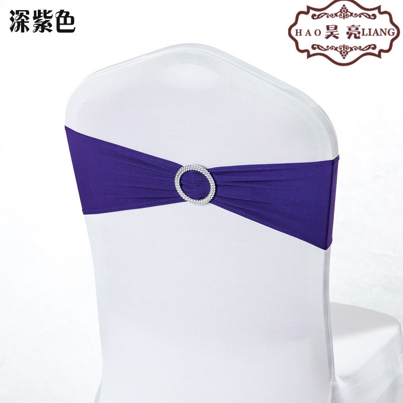 婚庆免系蝴蝶结绑带弹力椅套椅背花装饰钻扣椅背扣酒店婚礼道具