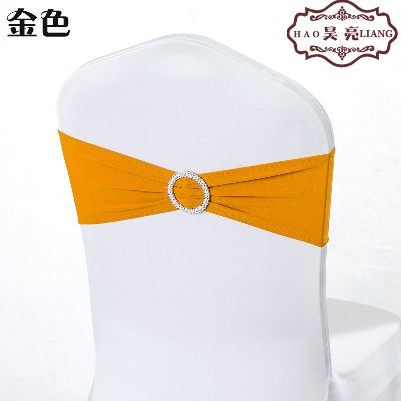 婚庆免系蝴蝶结绑带弹力椅套椅背花装饰钻扣椅背扣酒店婚礼道具