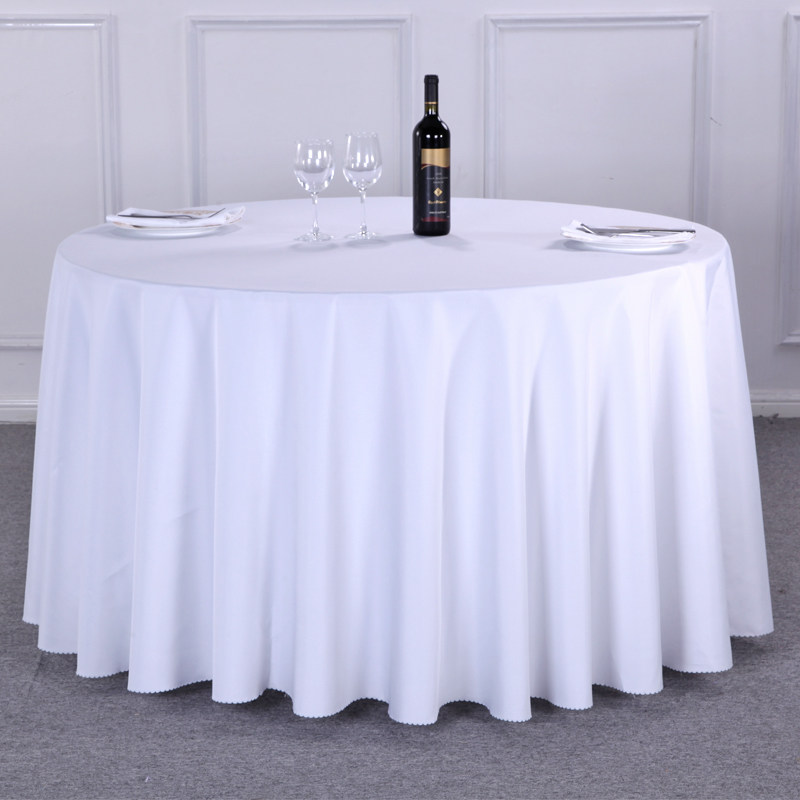 加厚酒店圆桌桌布餐厅饭店台布布艺纯色会议欧式白色婚庆婚礼圆形