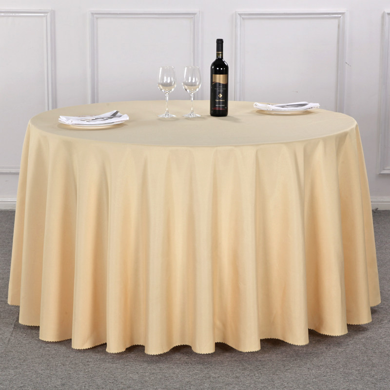 加厚酒店圆桌桌布餐厅饭店台布布艺纯色会议欧式白色婚庆婚礼圆形