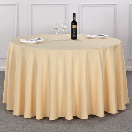 加厚酒店圆桌桌布餐厅饭店台布布艺纯色会议欧式白色婚庆婚礼圆形