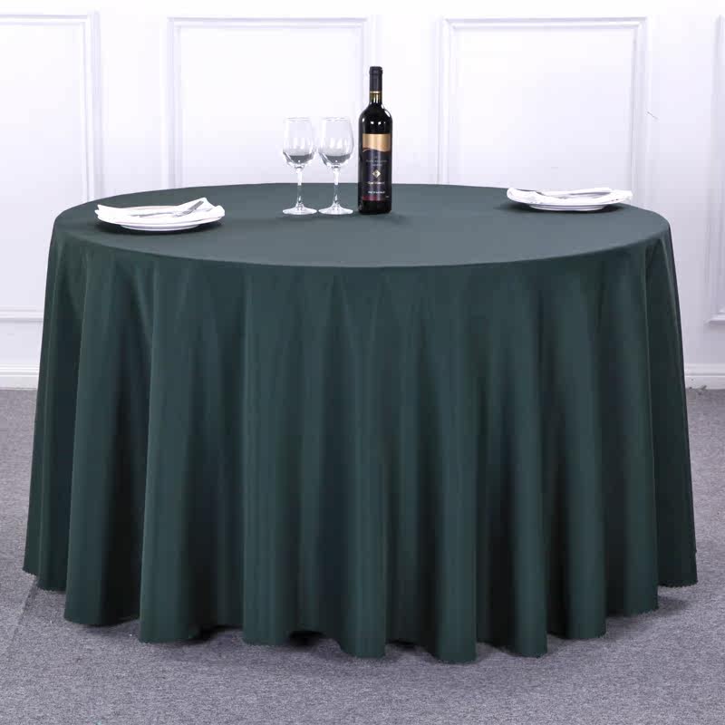 加厚酒店圆桌桌布餐厅饭店台布布艺纯色会议欧式白色婚庆婚礼圆形