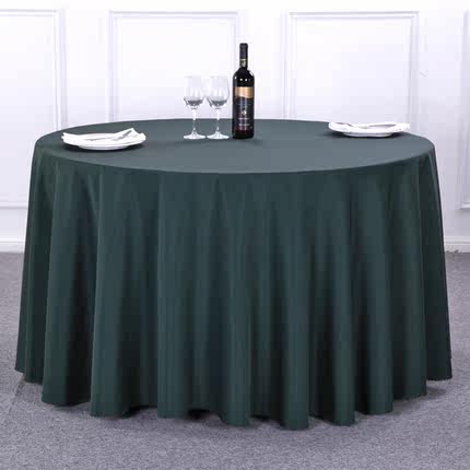 加厚酒店圆桌桌布餐厅饭店台布布艺纯色会议欧式白色婚庆婚礼圆形