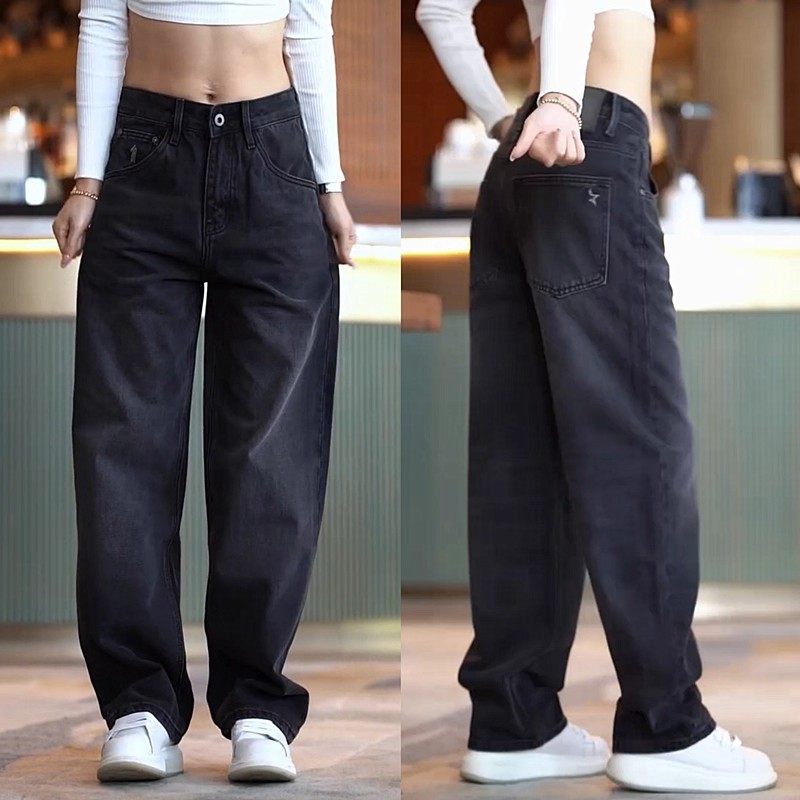 时尚百搭潮流宽松大码阔腿男士牛仔裤2025爆款加绒保暖耐磨休闲裤,男装,牛仔裤,淘宝优惠券,粉丝福利购,淘宝优惠卷
