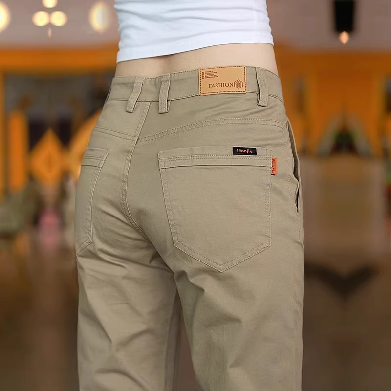 2025新款高端潮流休闲裤男女时尚简约百搭修身上班商务弹力直筒裤