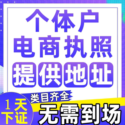 个体工商户注册销营业执照代办成都海南南昌西安重庆郑州长沙昆明