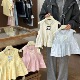 2025年夏款 韩版 百搭休闲洋气蝴蝶结捏褶无袖 女童娃娃衫 衬衫 上衣