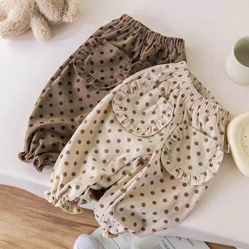 长裤纯棉普通休闲裤圆点波点口袋