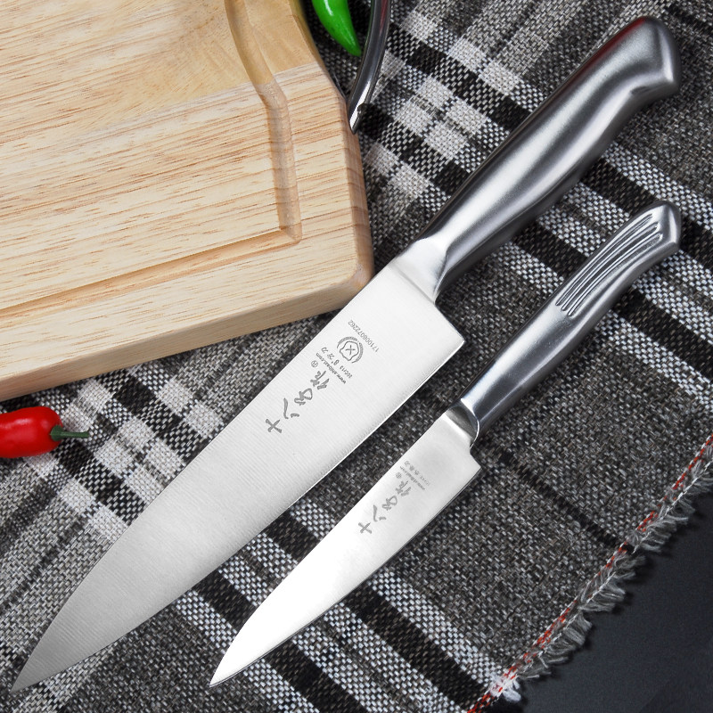 十八子作水果刀套装家用不锈钢一体寿司料理高档商用主厨大瓜果刀