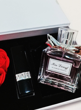 香水迪奥诗丹大牌花漾甜心小姐清新女士持久淡香50ml礼盒口红999