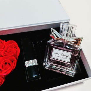 香水迪奥诗丹大牌花漾甜心小姐清新女士持久淡香50ml礼盒口红999