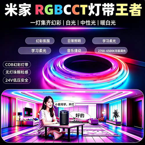 智能幻彩RGBCW无极调光调色灯带