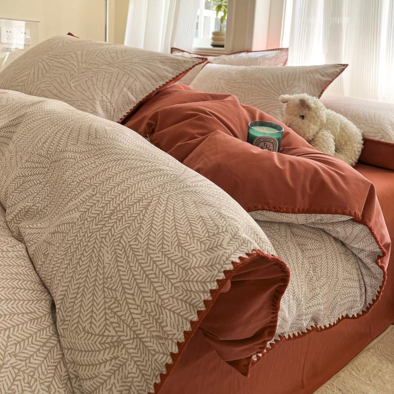 加厚磨毛四件套棉简约高档