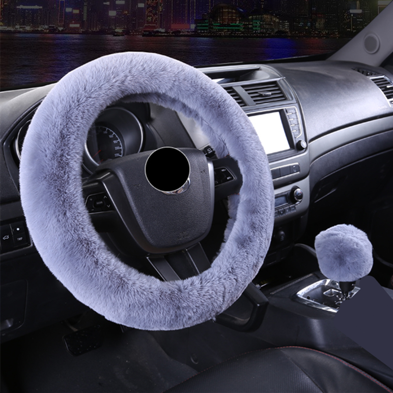獭兔毛绒方向盘套冬季汽车把套