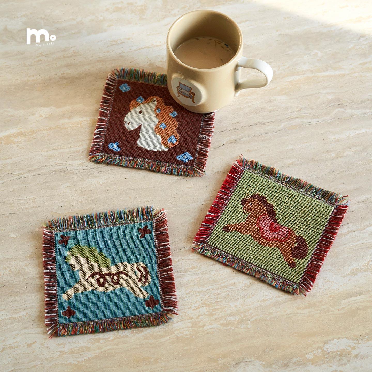 莫语马年创意杯垫流苏针织简约现代方形防烫茶杯垫子桌面隔热垫子,居家布艺,餐垫,淘宝优惠券,粉丝福利购,淘宝优惠卷