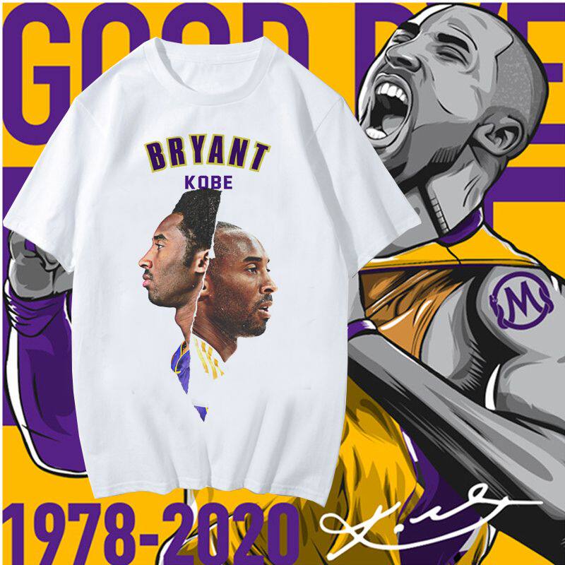 科比联名T恤24号球衣黑曼巴精神退役纪念布莱恩特上衣服男女短袖t