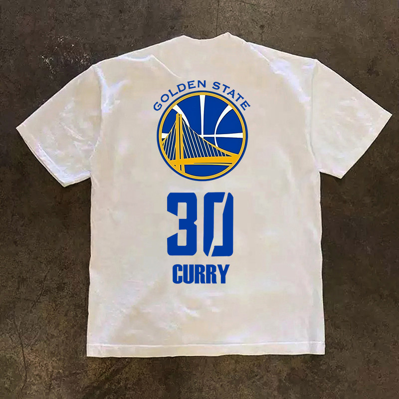 重磅金州勇士队库里30号球衣篮球运动短袖T恤定制上衣学生长袖t恤