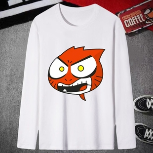 火影忍者手游决斗场表情衣服挑衅摸头动漫男女学生长袖t恤打底衫