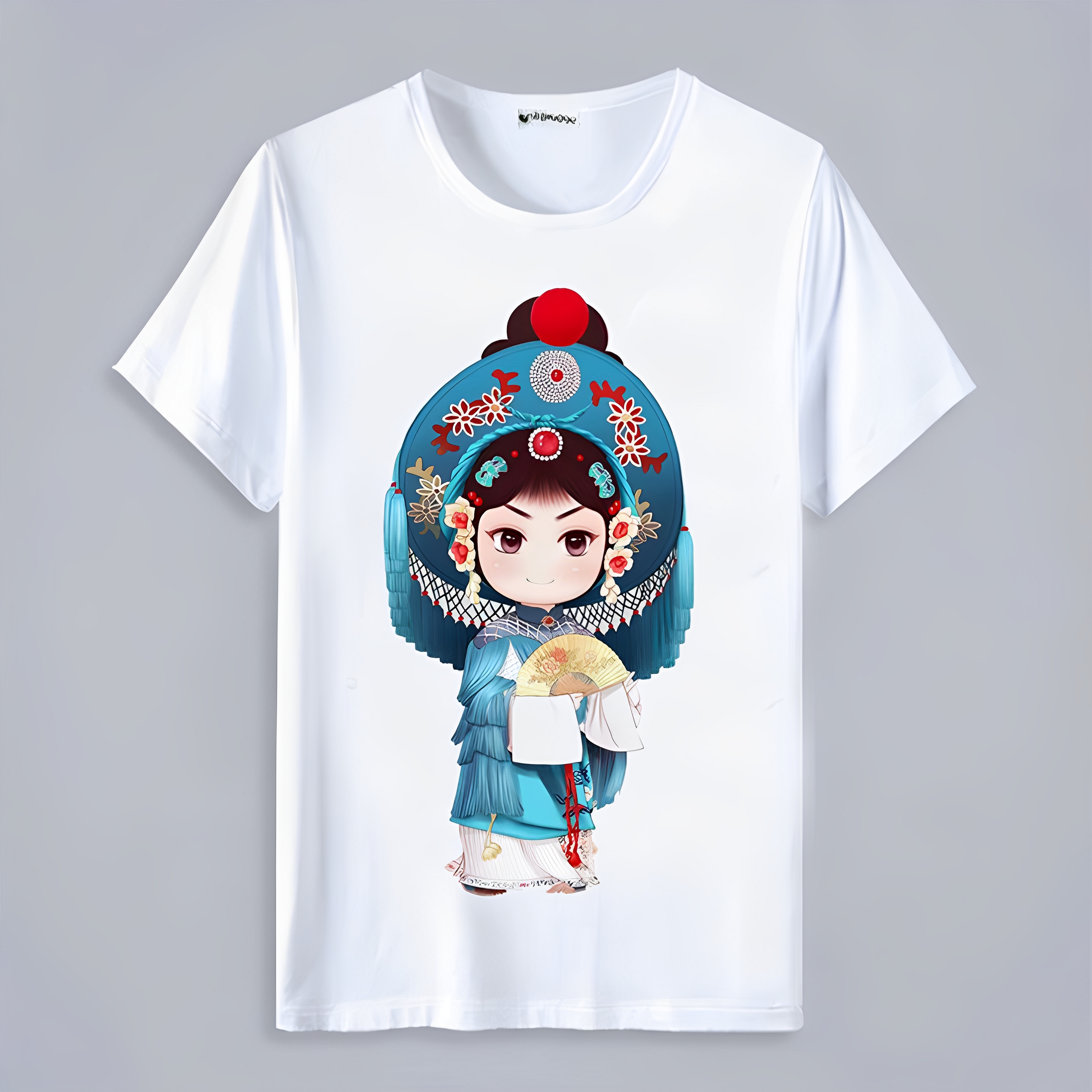 中国风戏曲脸谱花旦文化衫短袖