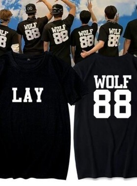 WOLF88回归打歌EXO同款t恤应援圆领短袖T恤吴世勋张艺兴定制衣服