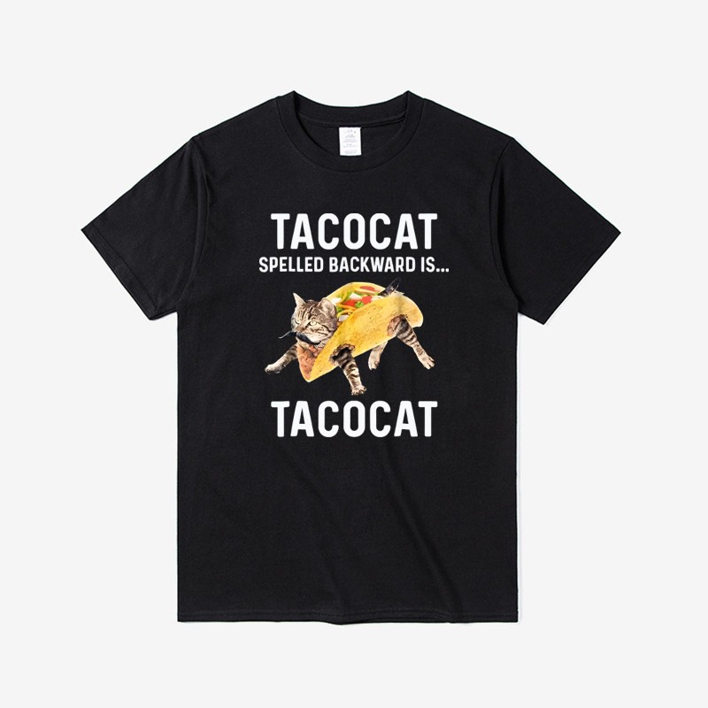 欧美TACOCAT恶搞趣味猫咪印花短袖t恤男女夏季情侣装半袖定制上衣