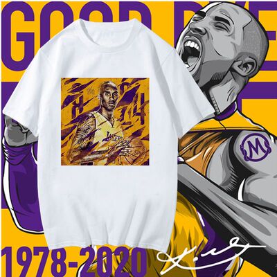 科比球衣黑曼巴精神潮流印花T恤