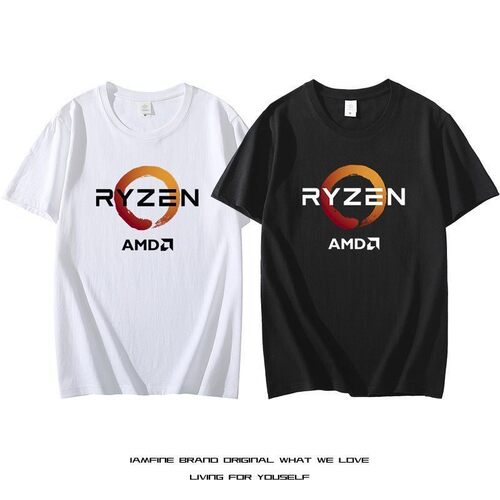 RYZEN锐龙AMD周边T恤线程电脑发烧友短袖t恤夏季新款宽松定制衣服