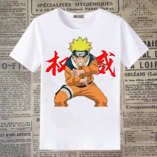 夏季权威影忍者手游周边佐助鸣人短袖t恤男女抽象上衣学生半袖T恤