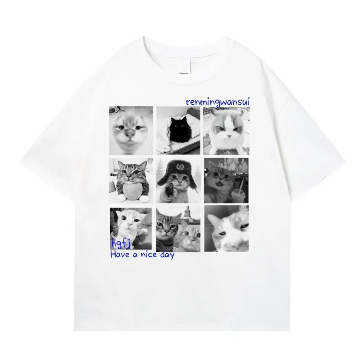 短袖t恤男女搞怪meme猫T恤