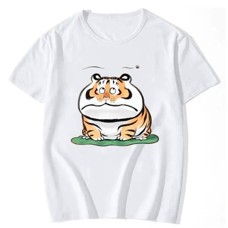 胖虎表情包短袖T恤肌肉猛虎衣服