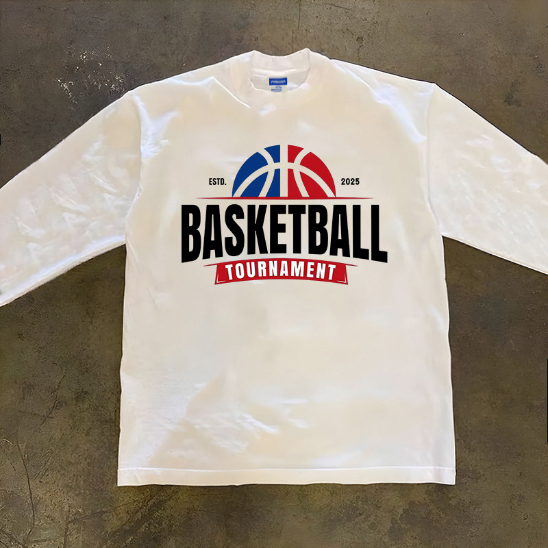 EANALEN美式休闲运动篮球字母印花短袖T恤男潮牌定制长袖宽松衣服