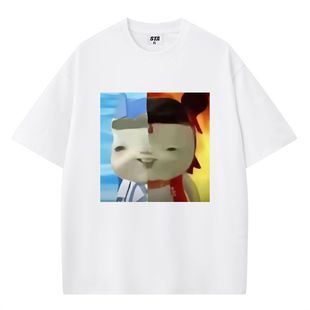 魔丸胡巴搞笑抽象短袖周边T恤卡通表情抽象恶搞男女学生动画衣服