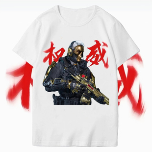 三角洲行动权威表情包短袖t恤男女夏季2025新款绝密跑刀上衣学生T