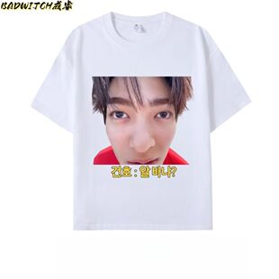 CORTIS团综马丁 James Juhoon 严成玹 Keonho同款大头印花短袖T恤