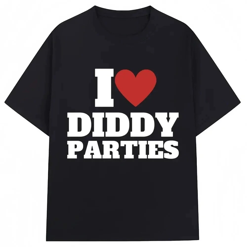 I Love Diddy Party字母印花T恤新颖创意时尚男女短袖大码圆领Tee