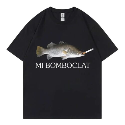 Funny Mi Bomboclat Fish Meme 短袖T恤男女大学生情侣装定制衣服