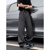 UGLY叁佰TTBRO新品 阔腿裤 休闲裤 NOT 显瘦高腰宽松直筒裤 子