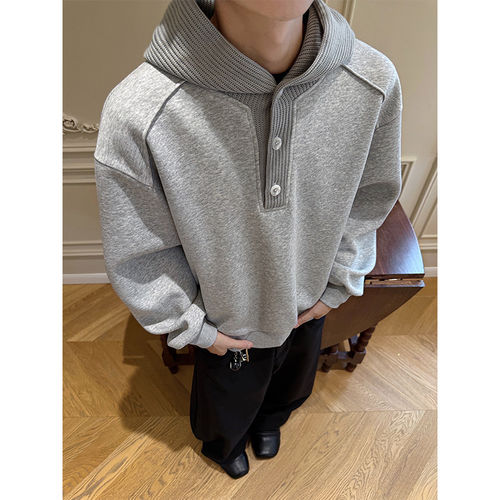 田尼克工作室ttbro叁佰店NOT UGLY百搭oaoo新款针织连帽卫衣帽衫