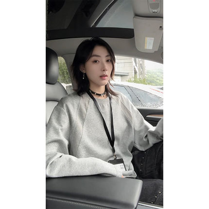 NOT UGLY店铺百搭CityBoy叁佰TTBRO螺纹拼接长袖T恤宽松休闲T恤