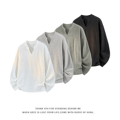 NOT UGLY店铺叁佰TTBRO新品田尼克工作室潮流青年时尚V领长袖T恤