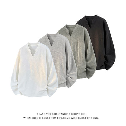 NOT UGLY店铺叁佰TTBRO新品田尼克工作室潮流青年时尚V领长袖T恤