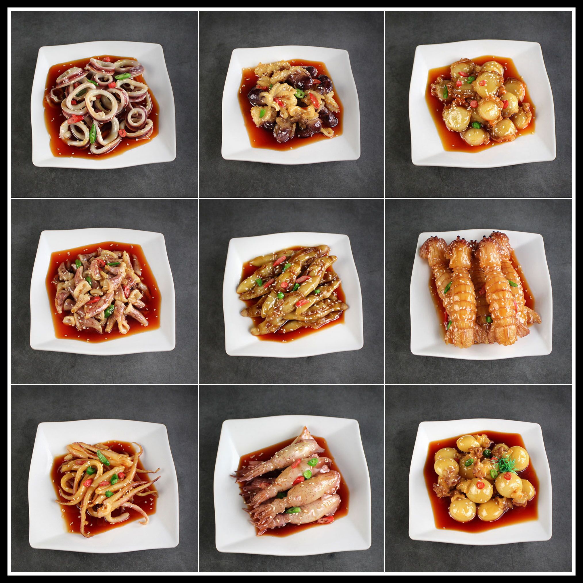 御匠壹品小海鲜食品模型八爪鱼扇贝花甲鱿鱼圈虾蛤蜊鲍鱼海螺肉