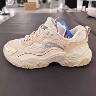 安踏陨石3丨休闲鞋女款春季新款运动厚底黑色轻便老爹鞋122448856