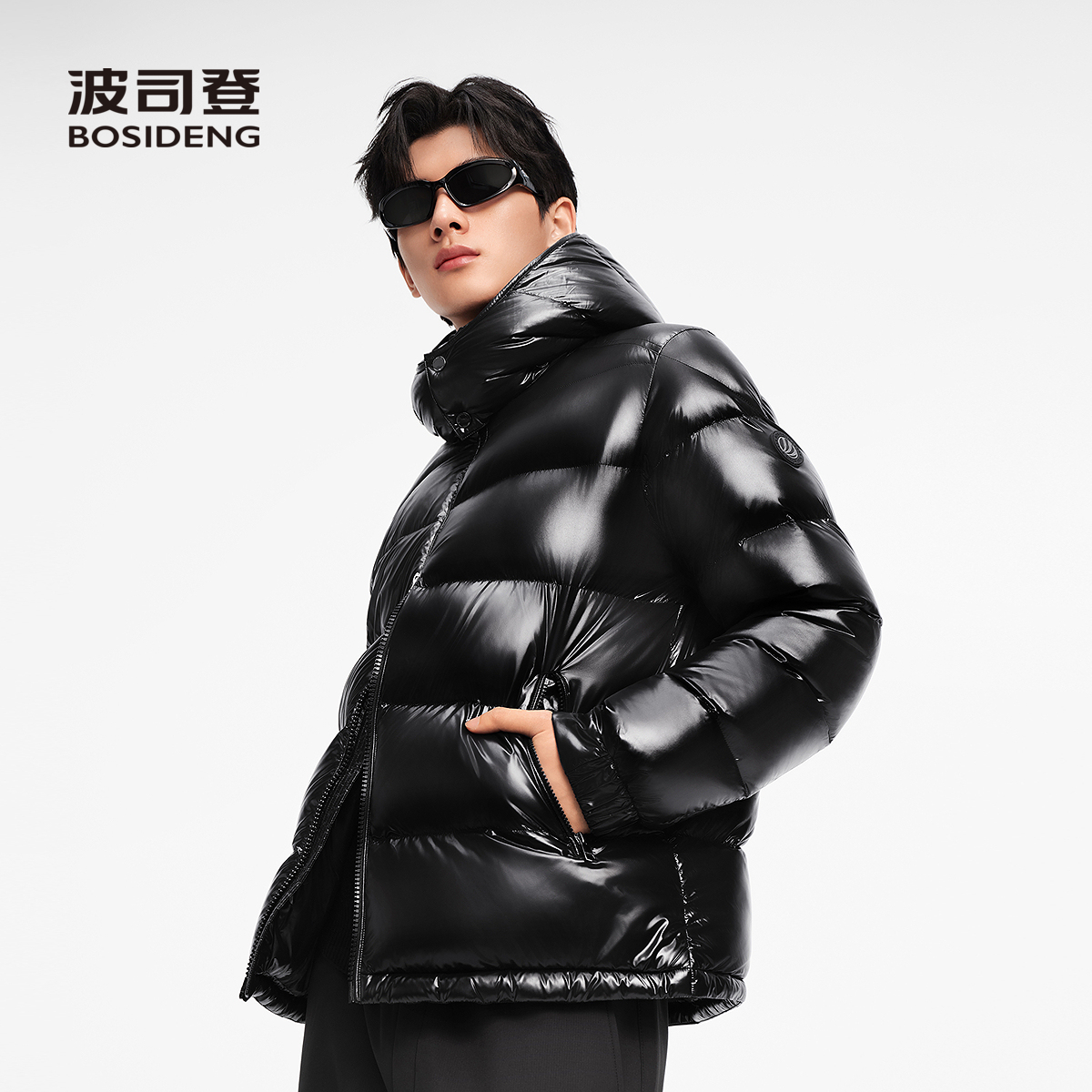 鹅绒时尚泡芙可脱卸帽短款羽绒服