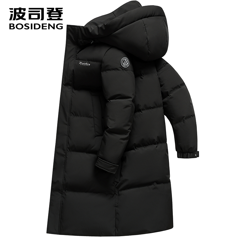 过膝连帽加厚高个子波司登羽绒服